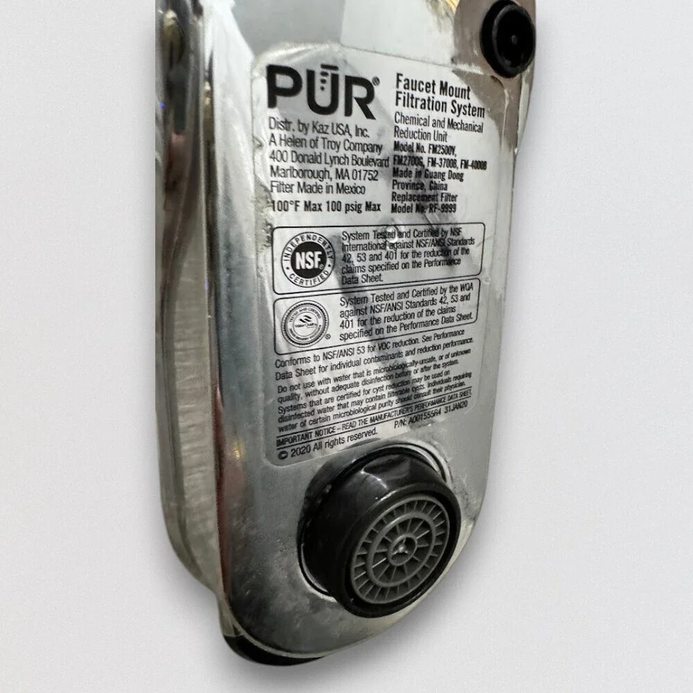 Faucet Mount Water Filter System Chrome Replacement Filter Included PUR FM-3700B